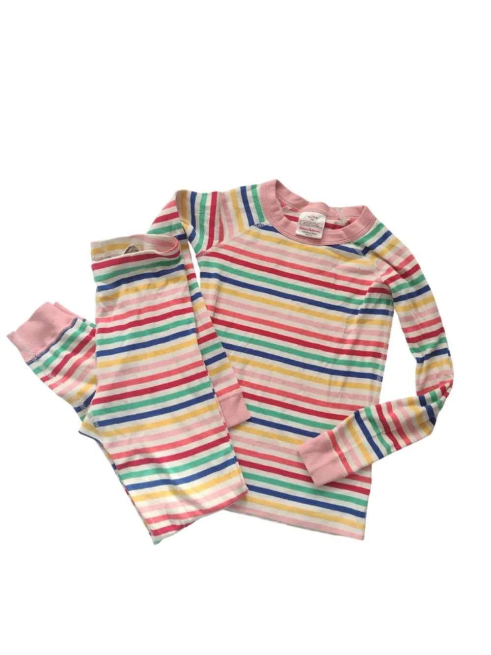 Hanna Andersson Kids Rainbow Striped Pajama Set 8 Multicolor Organic Cotton PJs